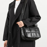 Winter Shoulder Crossbody Bag for Women Flap Tote Padded Handbag