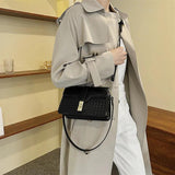 Woven Handbags PU Leather Shoulder Bags Small Crossbody Bag Female