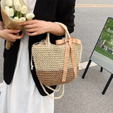 Boho Beach Women's Woven Handbag Large Capacity