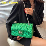 Women's PU Leather Weave Shoulder Bag Crossbody Sac A Main
