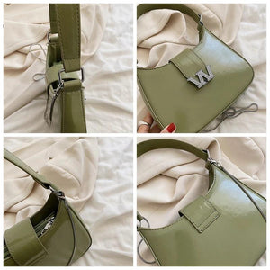 Diamond Words Small Shoulder Bag Chain High Tote PU Leather