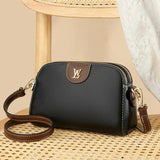 Solid Leather Crossbody Bag for Women Soft Small Square Messenger
