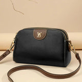 Solid Leather Crossbody Bag for Women Soft Small Square Messenger