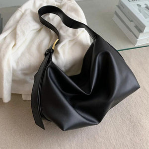 Large-Capacity Women's Messenger Bag Pure Coffee Color