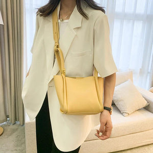 Barrel-shaped Classic Shoulder Bags PU Leather Tote Sac