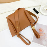 Barrel-shaped Classic Shoulder Bags PU Leather Tote Sac