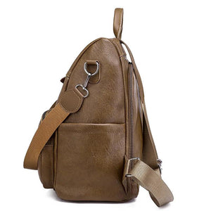 Soft Leather Backpack Women'S Retro Outdoor Travel Bag Casual Ladies Backpack