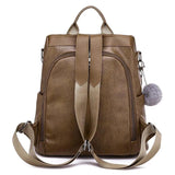 Soft Leather Backpack Women'S Retro Outdoor Travel Bag Casual Ladies Backpack
