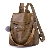 Soft Leather Backpack Women'S Retro Outdoor Travel Bag Casual Ladies Backpack