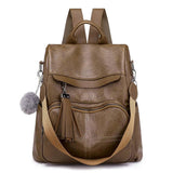 Soft Leather Backpack Women'S Retro Outdoor Travel Bag Casual Ladies Backpack
