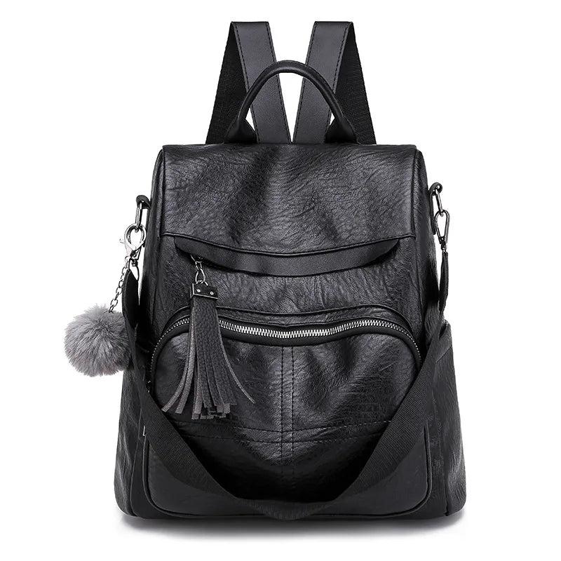 Soft Leather Backpack Women'S Retro Outdoor Travel Bag Casual Ladies Backpack