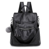 Soft Leather Backpack Women'S Retro Outdoor Travel Bag Casual Ladies Backpack