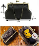 Retro Kiss Lock Pu Crossbag Diamonds Shoulder Handbag