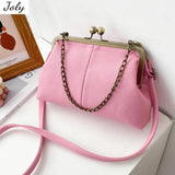 Retro Kiss Lock Pu Crossbag Diamonds Shoulder Handbag
