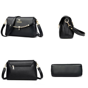 Sequined Split Leather Crossbody Bag for Women Small Handbag Shoulder Bag