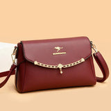 Sequined Split Leather Crossbody Bag for Women Small Handbag Shoulder Bag