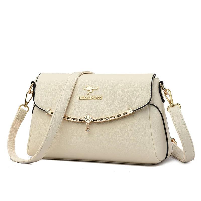 Sequined Split Leather Crossbody Bag for Women Small Handbag Shoulder Bag