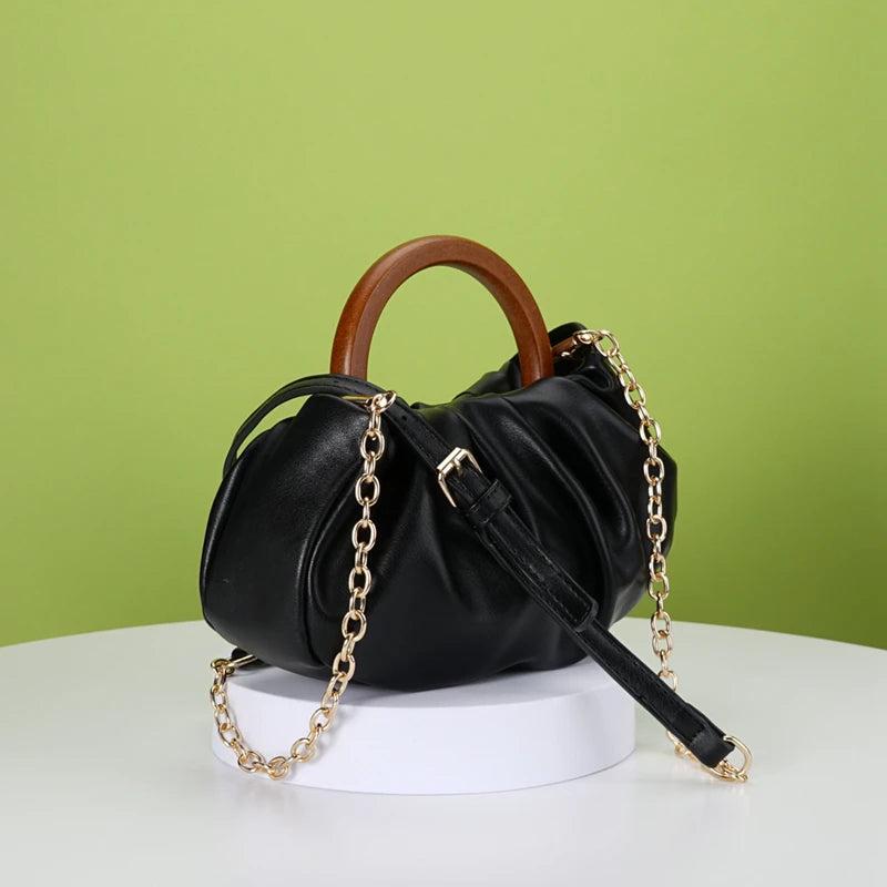 Cloud Shoulder Bag Pu Leather Top-handle Chain Bag