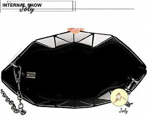 Geometric Luminous Clutch Purse Holographic Shoulder Handbag