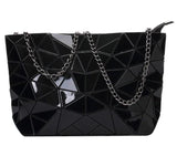 Geometric Luminous Clutch Purse Holographic Shoulder Handbag