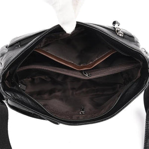 Leather Crossbody Bag for Women Zipper Handbags Single Strap