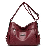 Leather Crossbody Bag for Women Zipper Handbags Single Strap