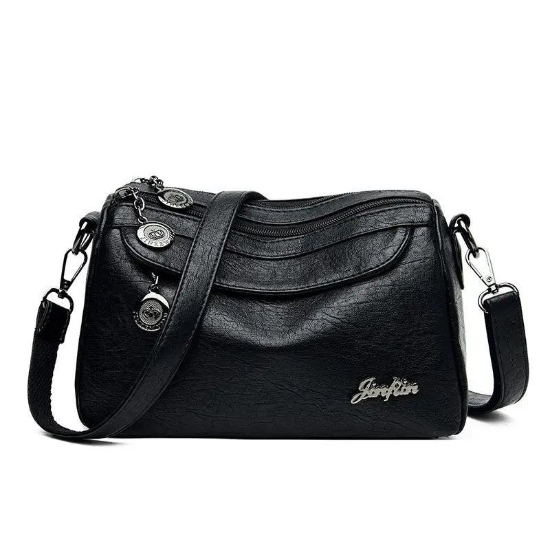 Vintage Leather Shoulder Bag for Women Small Crossbody Bag Ladies Summer Bags