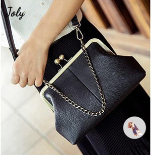 Retro Kiss Lock Crossbag Diamonds Appliques Shoulder Handbag