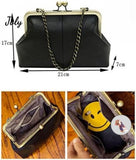 Retro Kiss Lock Crossbag Diamonds Appliques Shoulder Handbag