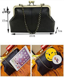 Retro Kiss Lock Crossbag Diamonds Appliques Shoulder Handbag
