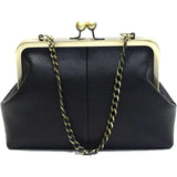 Retro Kiss Lock Crossbag Diamonds Appliques Shoulder Handbag