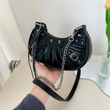 Women PU Leather Rivet Studded Shoulder Bag Lady Zipper Messenger Bags