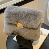 Fluffy Square Bag Chain Cross Body Plush