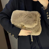 Fluffy Square Bag Chain Cross Body Plush