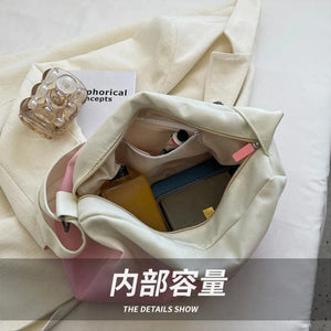 Canvas Shoulder Bag Gradient Large Capacity Girl Casual Handbag