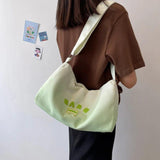 Canvas Shoulder Bag Gradient Large Capacity Girl Casual Handbag