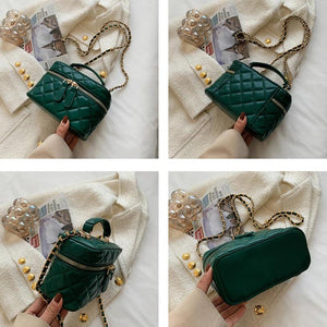 Small Box Crossbody Bag for Women Chains Purse Square Clutch