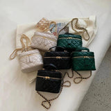 Small Box Crossbody Bag for Women Chains Purse Square Clutch