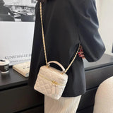 Small Box Crossbody Bag for Women Chains Purse Square Clutch