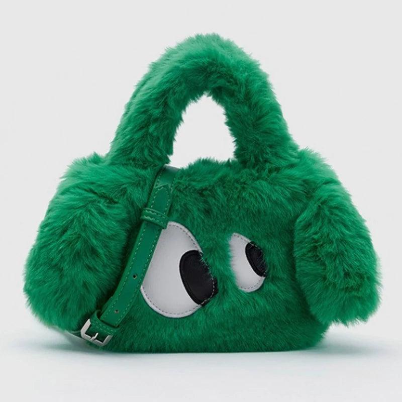 Soft Plush Women Handbags Faux Fur Large Winter Shoulder Bags