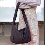 Large Nylon Handbag Quilting Puffy Tote Crossbody Bag Winter Handle Bags