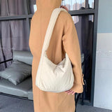 Large Nylon Handbag Quilting Puffy Tote Crossbody Bag Winter Handle Bags