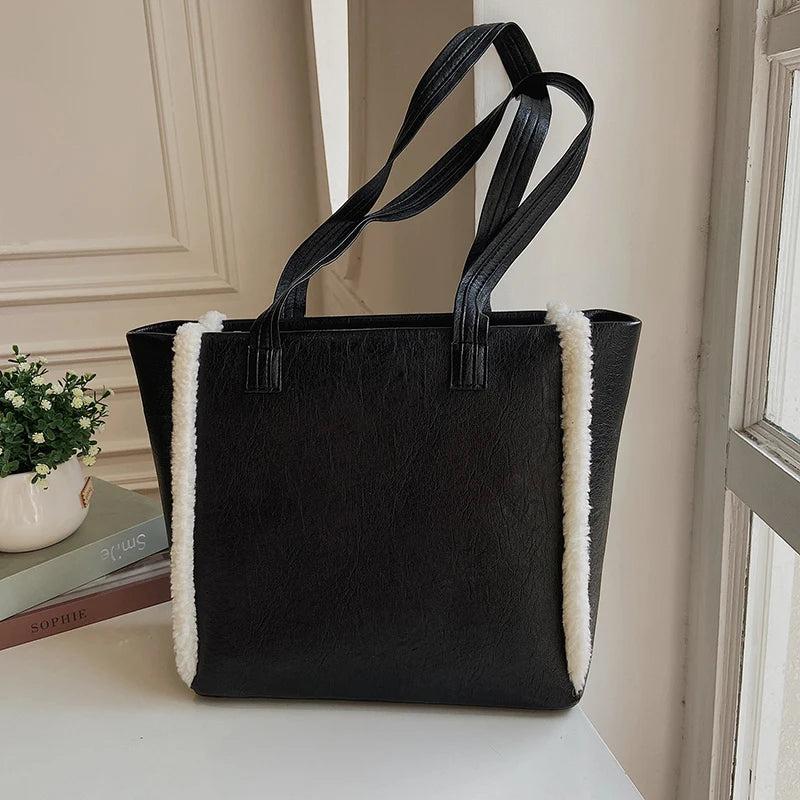 Large Soft Leather Shoulder Bags for Women Big Size Shopper Bag Tote Bag