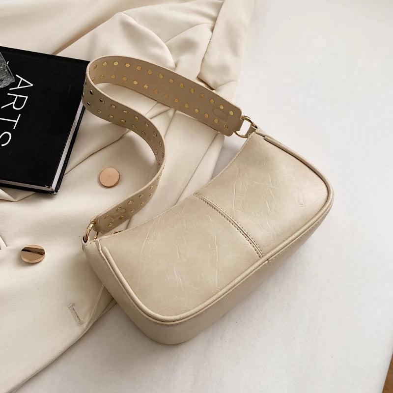 Small PU Leather Shoulder Bags for Women Hit Retro Handbags and Purses