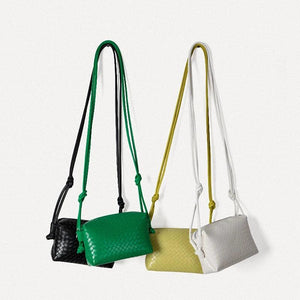 Women PU Leather Shoulder Bags Woven Crossbody Bag Handbags Totes