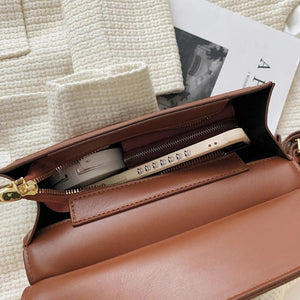 Leopard Leather Shoulder Bag Crossbody Vintage Handbag Messenger