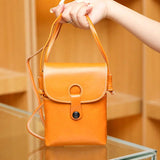 Vintage Leather Girls Phone Bag Women Shoulder Crossbody Purse