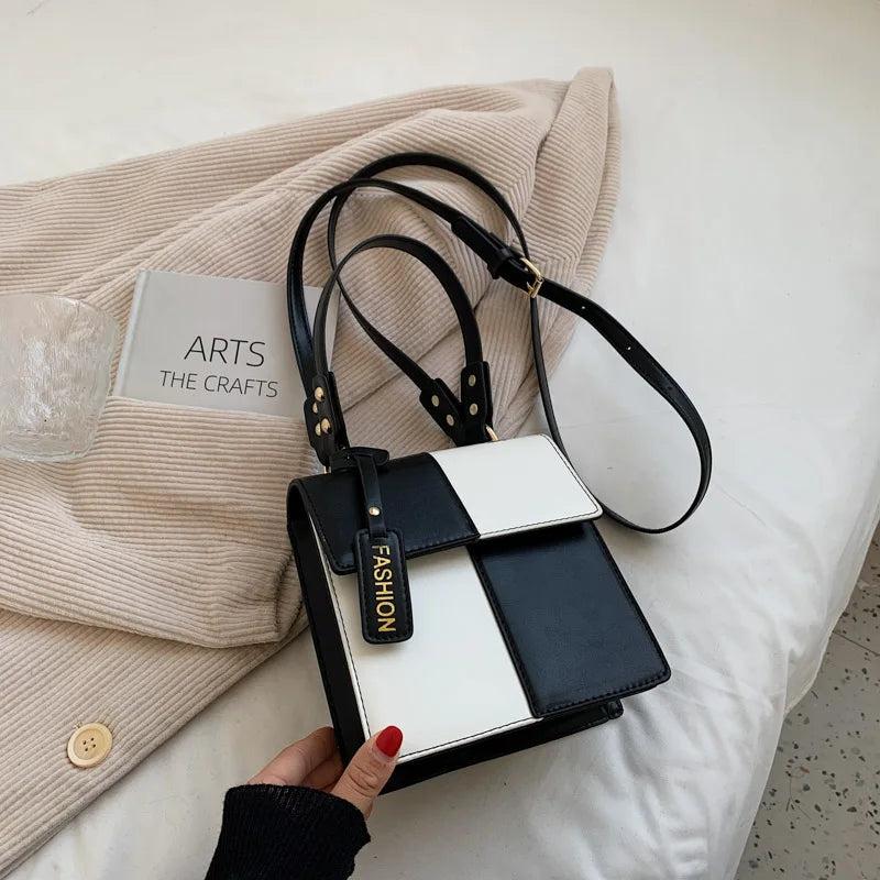 Panelled Crossbody Bags for Women Small Square Shoulder Bags