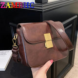 Vintage Small Flap Bag Women Handbags PU Leather Shoulder Crossbody