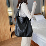 Large Soft Leather Shoulder Bag Retro Crossbody Bags for Women Big Tote Handbags